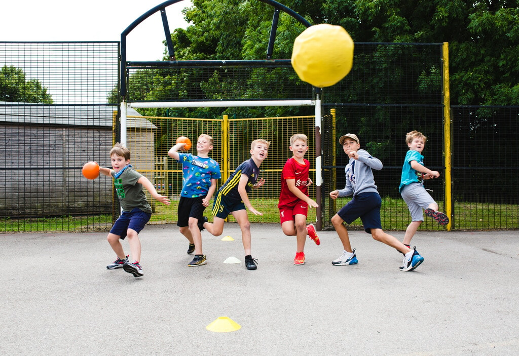 Dodgeball can be played with any number of players.