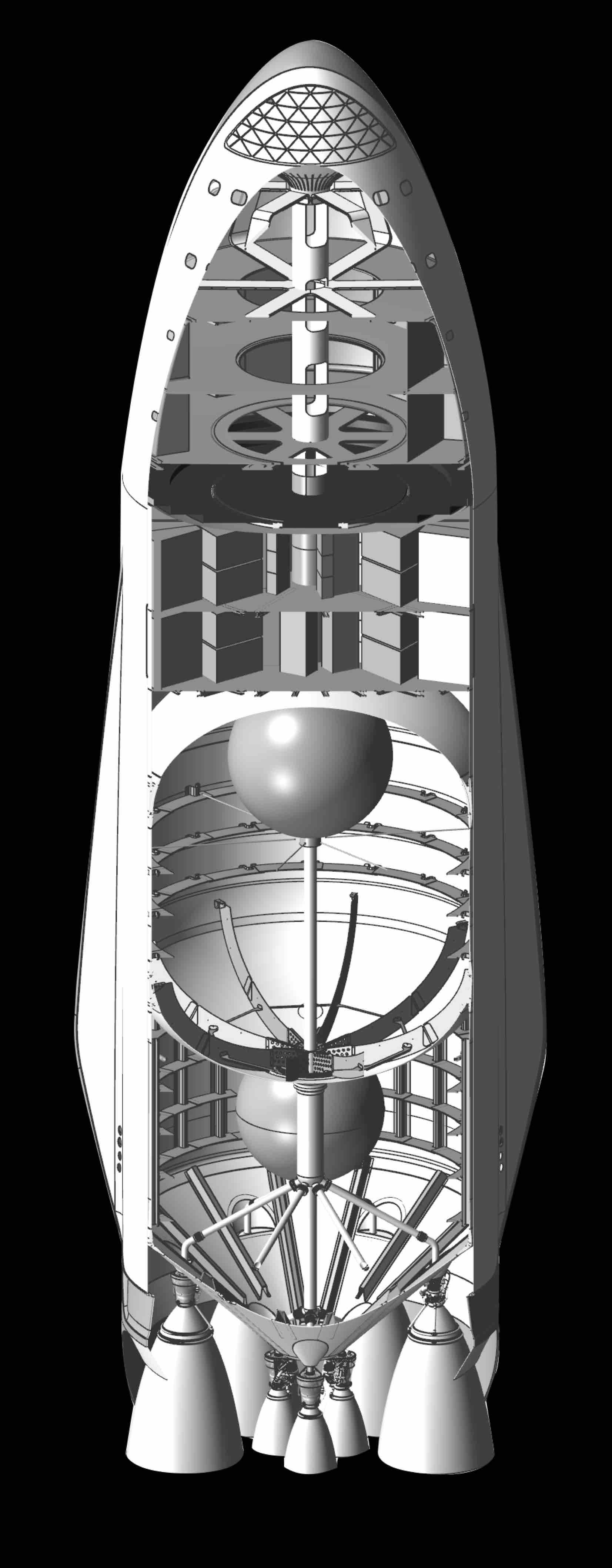 cross section of spacex mars spacecraft