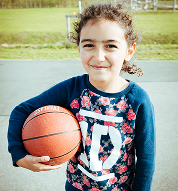 basketball girl holding ball