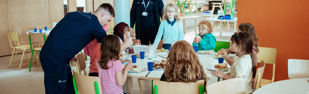 Child having lunch at a Wraparound care session