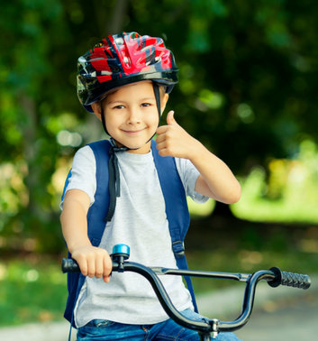 Child riding bicycle