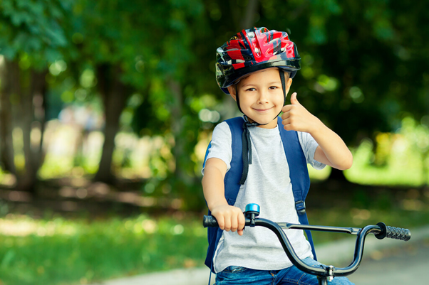 Child riding bicycle