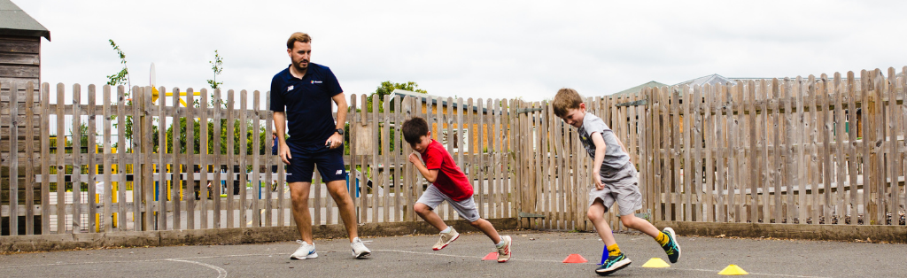 Children doing athletics at a Premier Education PE session