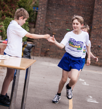 Children taking part in The Golden Mile