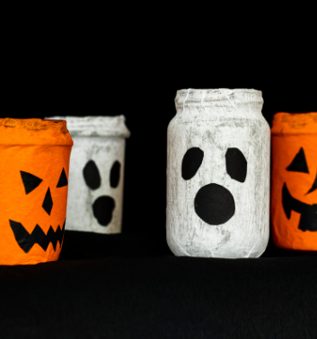 Spooky jam jar lanterns