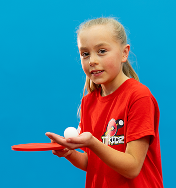 table tennis girl bat ball